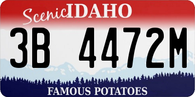 ID license plate 3B4472M