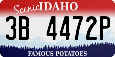 ID license plate 3B4472P