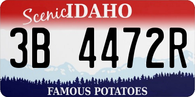 ID license plate 3B4472R