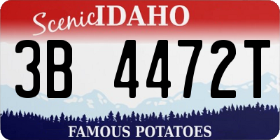 ID license plate 3B4472T