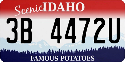 ID license plate 3B4472U