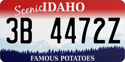 ID license plate 3B4472Z