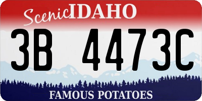 ID license plate 3B4473C
