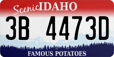 ID license plate 3B4473D