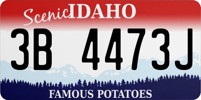 ID license plate 3B4473J