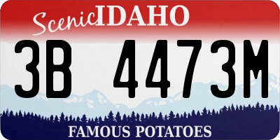 ID license plate 3B4473M