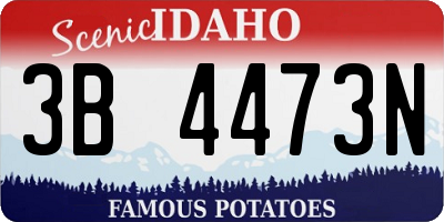 ID license plate 3B4473N