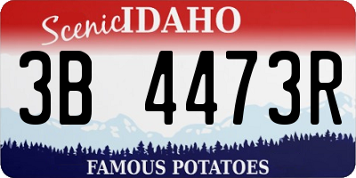 ID license plate 3B4473R