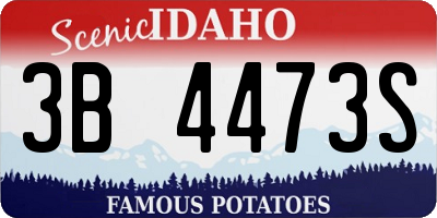 ID license plate 3B4473S