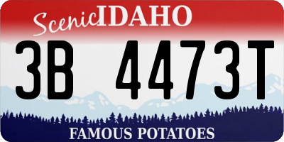 ID license plate 3B4473T