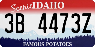 ID license plate 3B4473Z