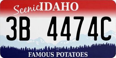 ID license plate 3B4474C
