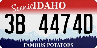 ID license plate 3B4474D