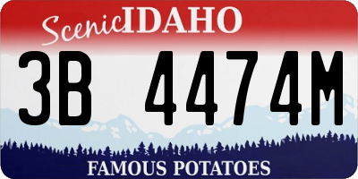 ID license plate 3B4474M