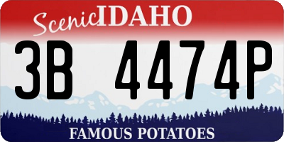 ID license plate 3B4474P