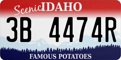 ID license plate 3B4474R