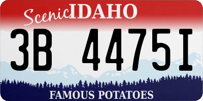 ID license plate 3B4475I