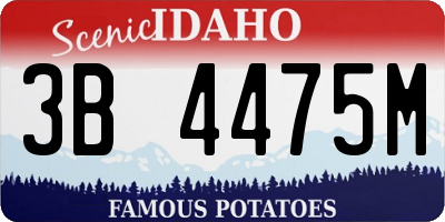 ID license plate 3B4475M