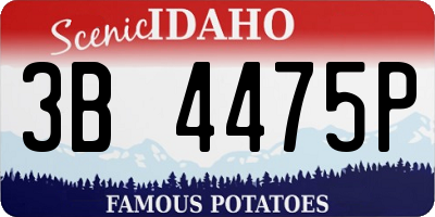 ID license plate 3B4475P