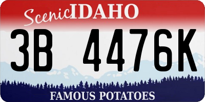 ID license plate 3B4476K