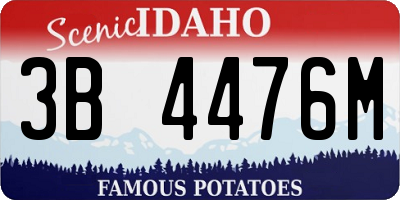 ID license plate 3B4476M