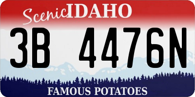 ID license plate 3B4476N