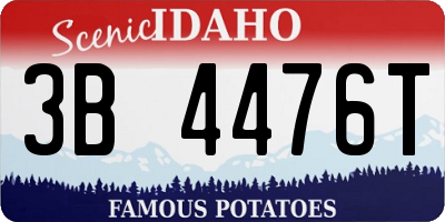 ID license plate 3B4476T