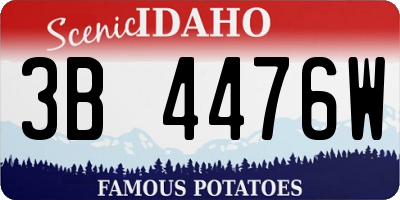 ID license plate 3B4476W