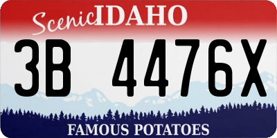 ID license plate 3B4476X