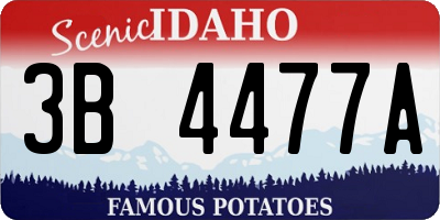 ID license plate 3B4477A