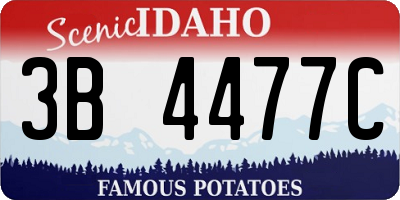 ID license plate 3B4477C