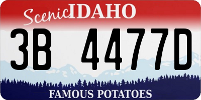 ID license plate 3B4477D