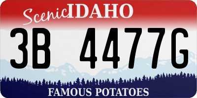 ID license plate 3B4477G