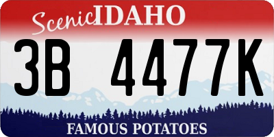 ID license plate 3B4477K