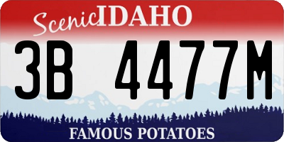 ID license plate 3B4477M