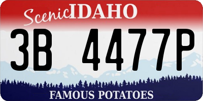 ID license plate 3B4477P