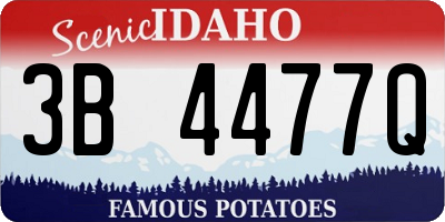 ID license plate 3B4477Q