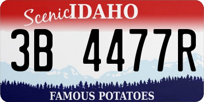 ID license plate 3B4477R