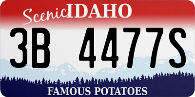 ID license plate 3B4477S