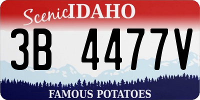 ID license plate 3B4477V
