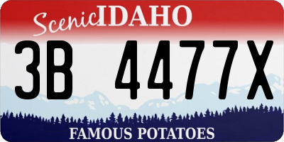 ID license plate 3B4477X