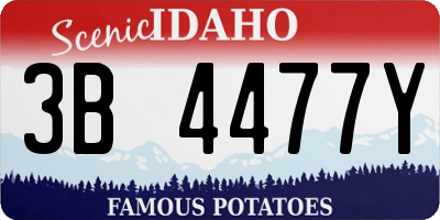 ID license plate 3B4477Y