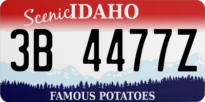 ID license plate 3B4477Z