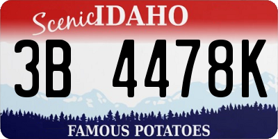 ID license plate 3B4478K