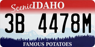 ID license plate 3B4478M