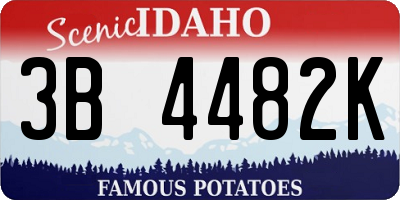 ID license plate 3B4482K