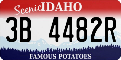 ID license plate 3B4482R