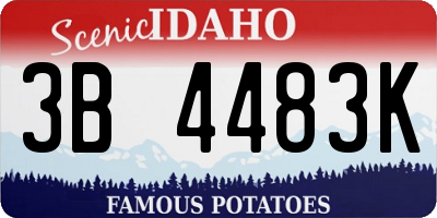 ID license plate 3B4483K
