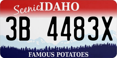 ID license plate 3B4483X