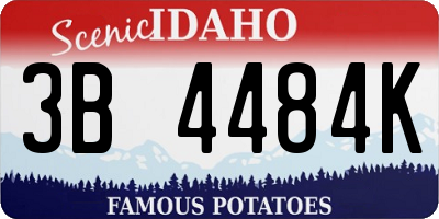 ID license plate 3B4484K